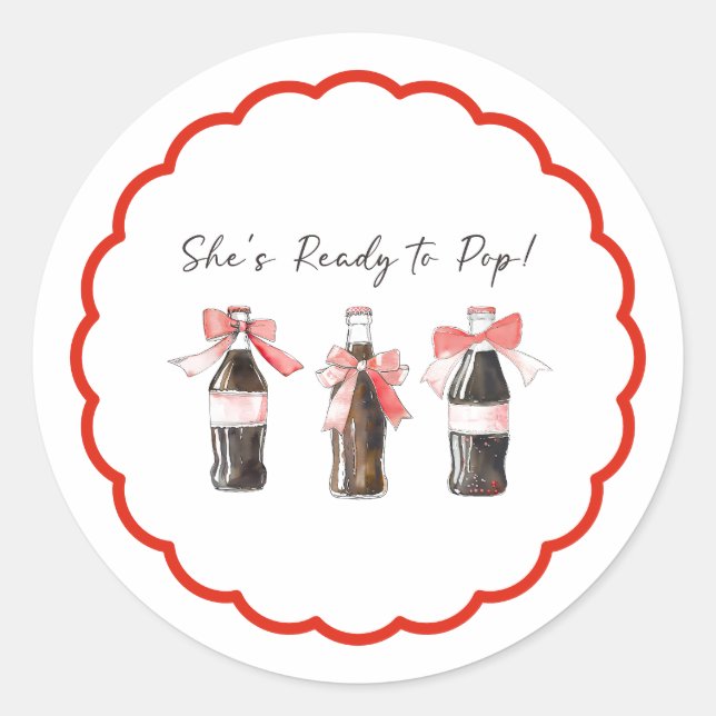 Red Soda Baby Ready to POP 3" Round Sticker (Vorderseite)