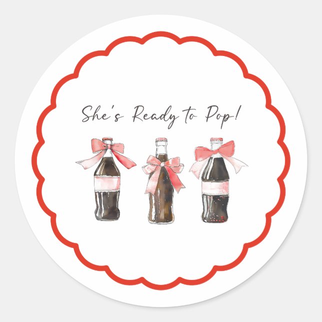 Red Soda Baby Ready to POP Round Sticker (Vorderseite)