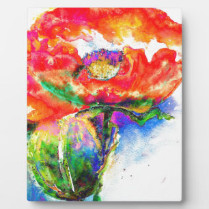 Red Solar Poppy Fotoplatte