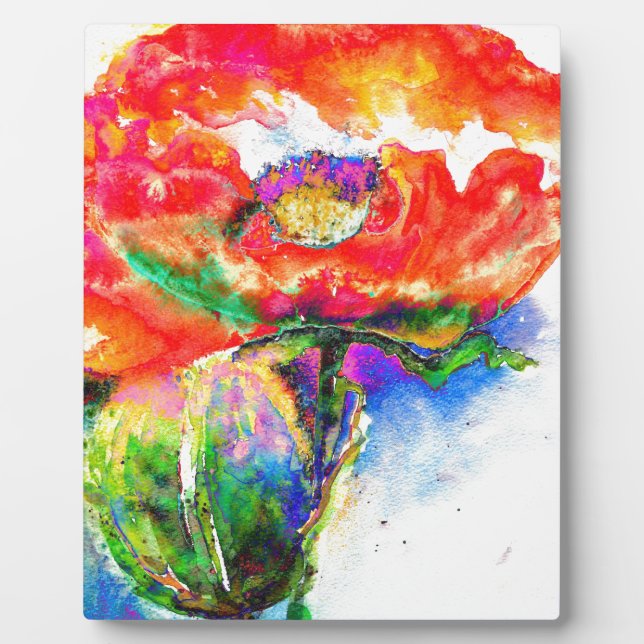 Red Solar Poppy Fotoplatte (Vorderseite)