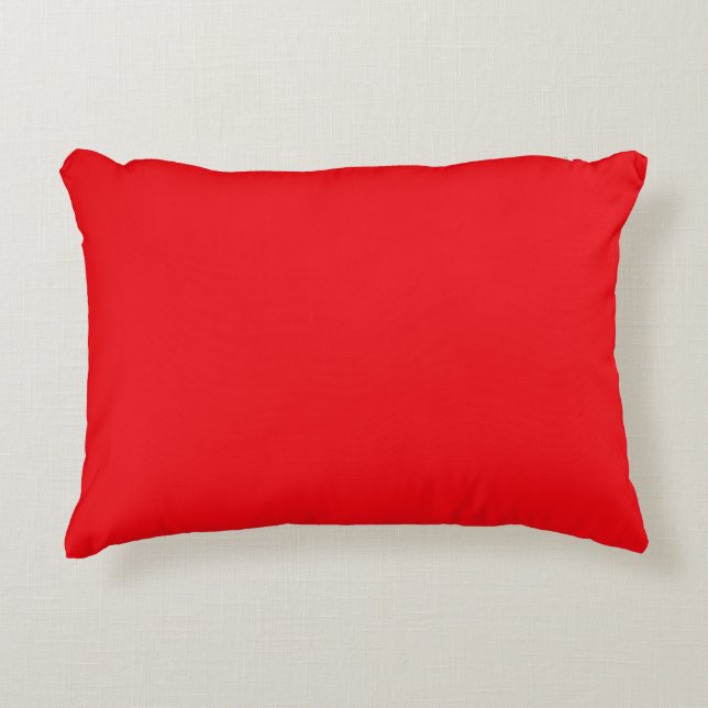 Red Solid Color, Modern, Trendy, Simple Dekokissen (Vorderseite)