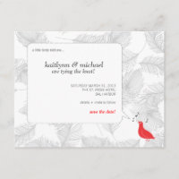 Red Songbird Save the Date Card