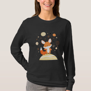 Red Space Fox schweben allein im Weltraum kosmisch T-Shirt