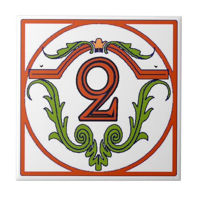 Red Spanish Letter House Number Tiles Fliese (Vorderseite)