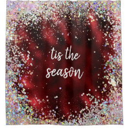 Red Sparkle Frohe Weihnachtssaison Duschvorhang