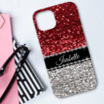 Red Sparkle Glam Bling Personalisiert Case-Mate iPhone 14 Hülle<br><div class="desc">This design was created though digital art. It may be personalized in the area provide or customizing by choosing the click to customize further option and changing the name, initials or words. You may also change the text color and style or delete the text for an image only design. Kontakt...</div>