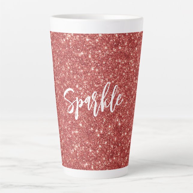 Red Sparkle Glitter Christmas Milchtasse (Vorderseite)