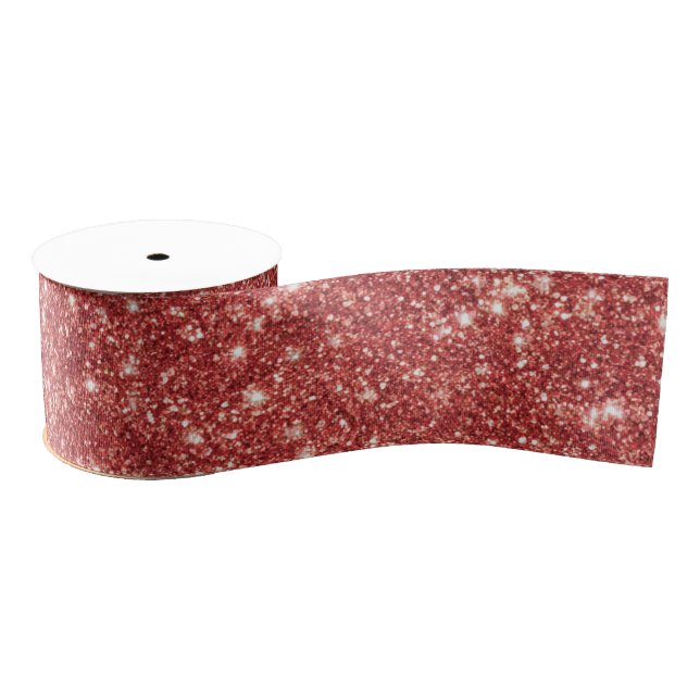Red Sparkle Glitter Christmas Ripsband (Spule)