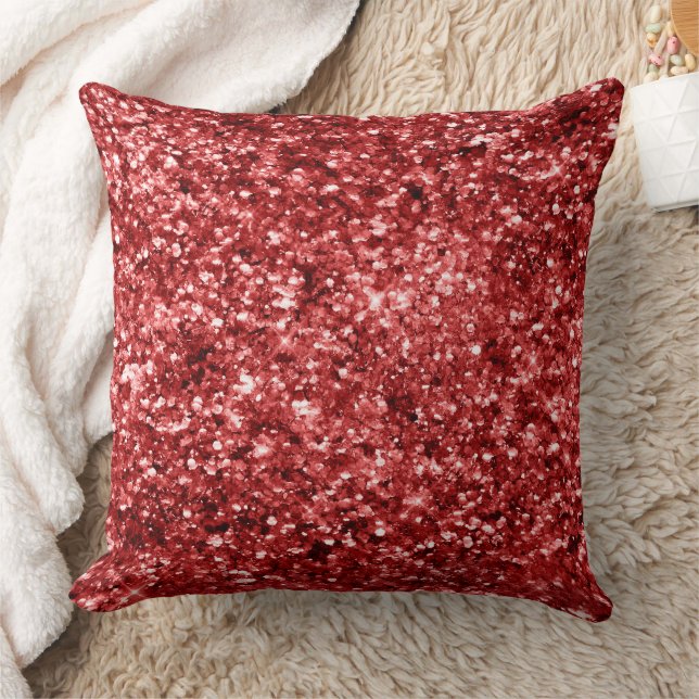 Red Sparkle Glitz Kissen (Decke)