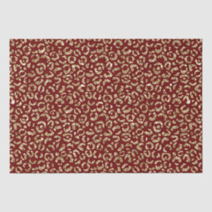 Red Sparkle Glitzer Gold Leopard Print Seidenpapier