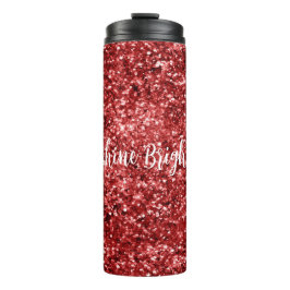 Red Sparkle Glitzer Thermosbecher
