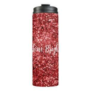 Red Sparkle Glitzer Thermosbecher