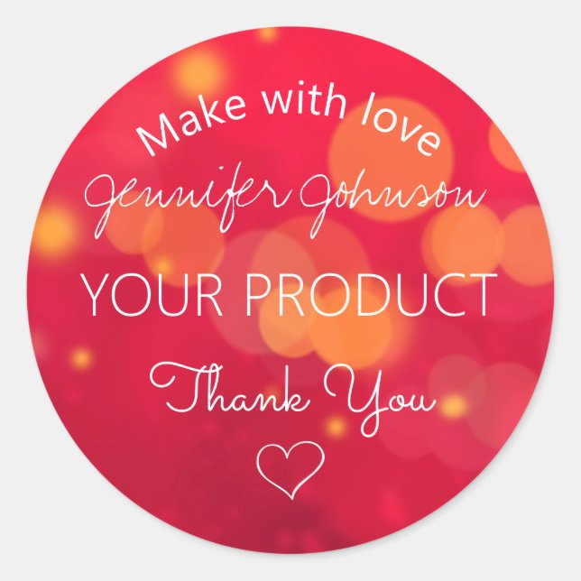 Red Sparkle Runder Aufkleber (Vorderseite)