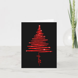 Red Sparkling Faith Christmas Tree Karte