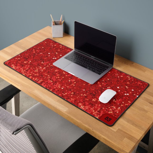 Red sparkling glitter pattern schreibtischunterlage (Büro 2)