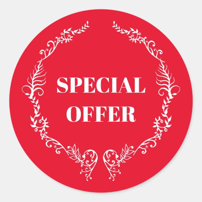 Red Special Angebot Runder Aufkleber (Vorderseite)