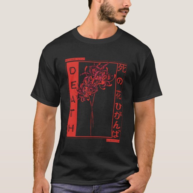 Red Spider Lily bedeutet Death Japan Anime Aesthet T-Shirt (Vorderseite)