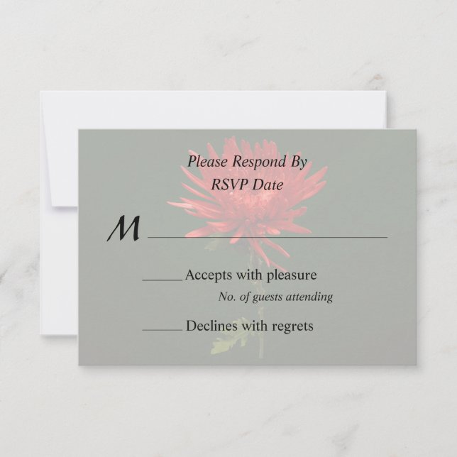 Red Spider Mum RSVP Karte (Vorderseite)