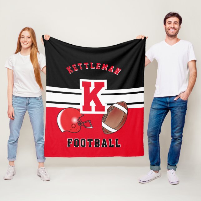 🏈 Red Sport Letter Fleecedecke (Beispiel)