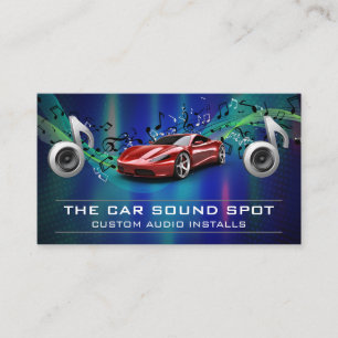 Red Sports Car Audio-Musiknoten Visitenkarte
