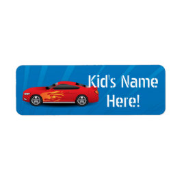 Red Sports Car Kids Boys Schule Aufkleber