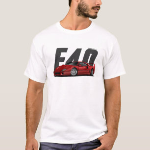 Red Sports Super Car Retro F40 F-40 T-Shirt