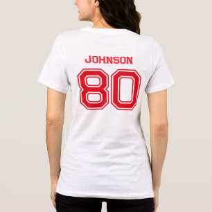 Red Sports Team Individuelle Name, Nummer, Teamnam Tri-Blend Shirt