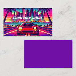 Red Sportscar in einer tropischen Stadt Visitenkarte