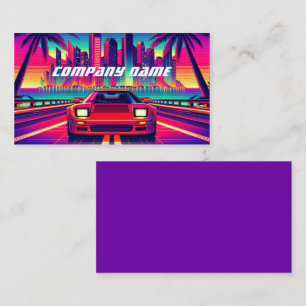 Red Sportscar in einer tropischen Stadt Visitenkarte