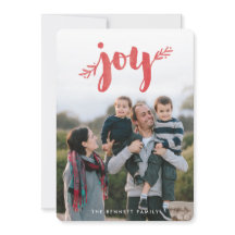 Red Sprigs of JoChristmas Holiday Foto Card