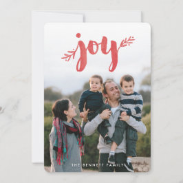 Red Sprigs of JoChristmas Holiday Foto Card Feiertagskarte