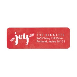 Red Sprigs of Joy Christmas Return Address Label
