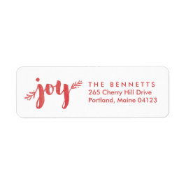 Red Sprigs of Joy Christmas Return Address Label