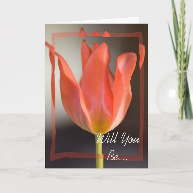 Red Spring Tulip wirst du meine Bridesmaid-Einladu Einladung (Vorderseite)