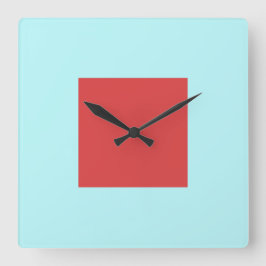 Red Square Acrylic Wall Clock Quadratische Wanduhr