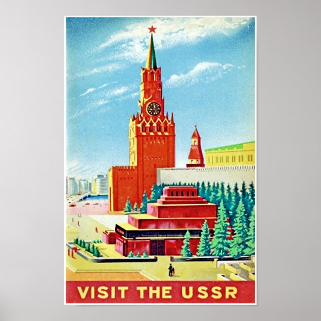 RED SQUARE RUSSIA VINATGE REISEPOSTER POSTER (Vorne)