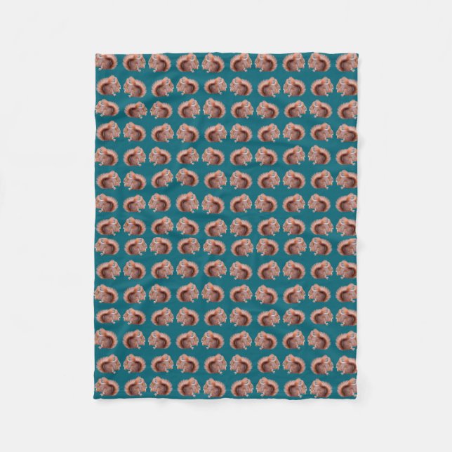 Red Squirrel Frenzy Fleece Blanket (Vorderseite)