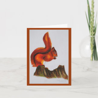 Red Squrel Note Card Karte