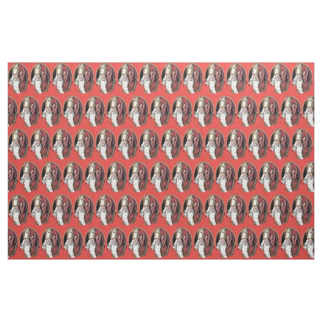 Red St Nicholas Krampus Stoff (Yard (91,4 cm))