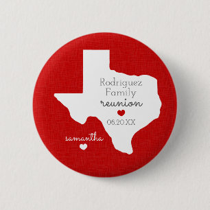 Red Staat von Texas Family Wiedersehen Button