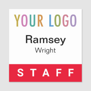 Red Staff Name Abzeichen Event Logo 2x2 Button