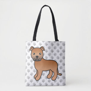 Red Staffordshire Bull Terrier Niedlich Cartoon Do