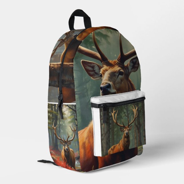 Red Stag Bedruckter Rucksack (Rückseitige Ecke links)