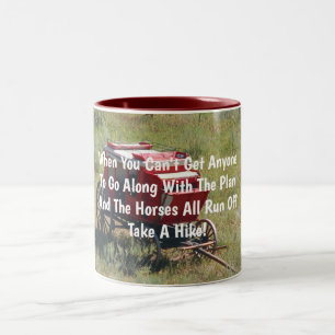 Red Stagecoach Funny Zweifarbige Tasse