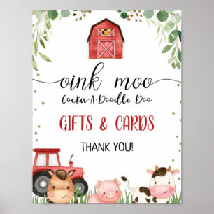 Red Stall Farm Foliage Geburtstagsparty-Zeichen Poster