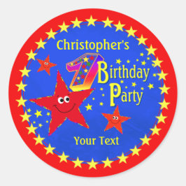 Red Star 1 Geburtstag Party Round Aufkleber