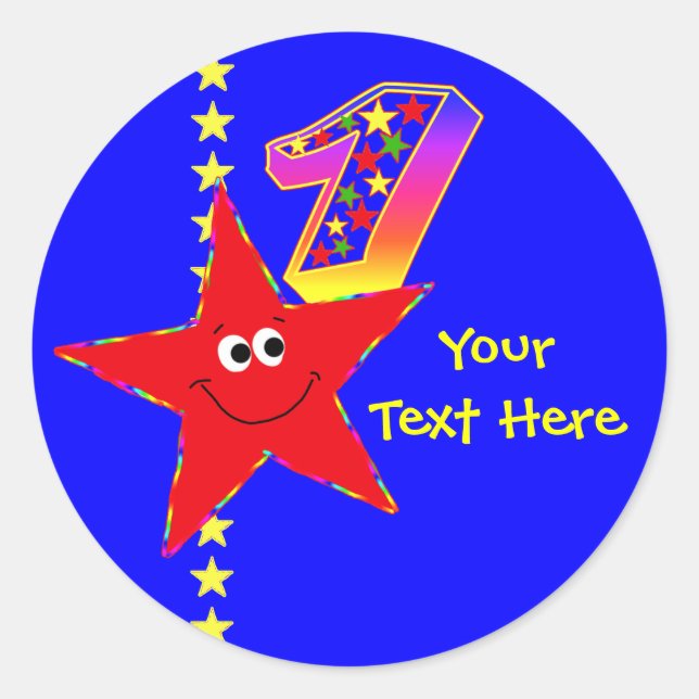 Red Star 1 Geburtstag Sticker (Vorderseite)