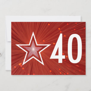 Red Star '40' Jubiläum Einladung weiß zurück