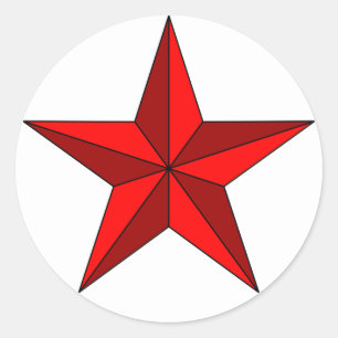 Red Star auf Circle Runder Aufkleber