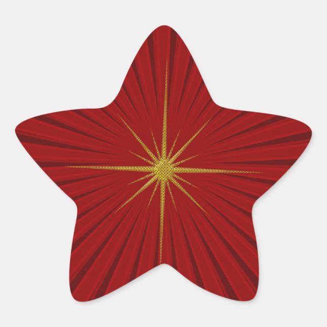 Red Star Burst Weihnachtssticker Stern-Aufkleber (Vorderseite)